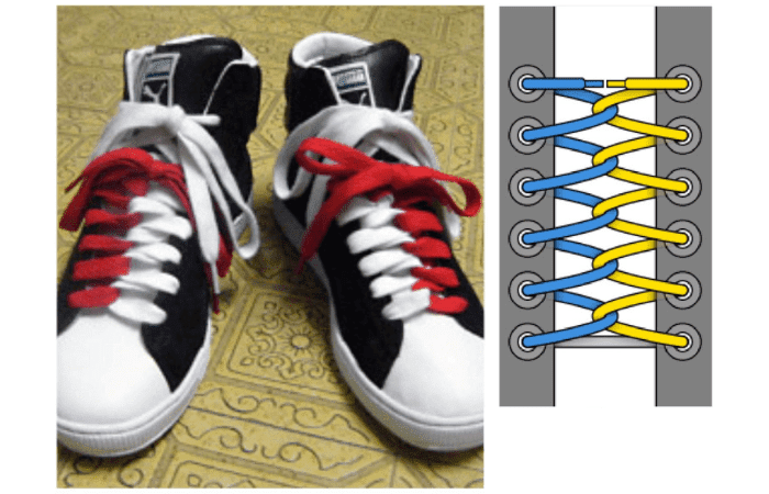 Cách buộc dây giày có 2 dây cực độc đáo