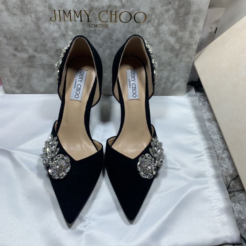 Giày cao gót Jimmy Choo đính đá mũi nhọn 