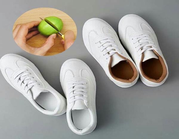 Làm sạch giày trắng bằng chanh hiệu quả