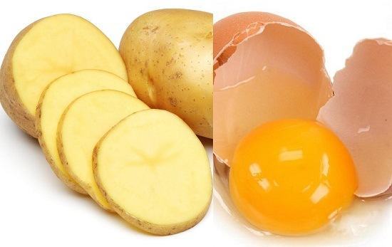 khoai tây và lòng đỏ trứng gà